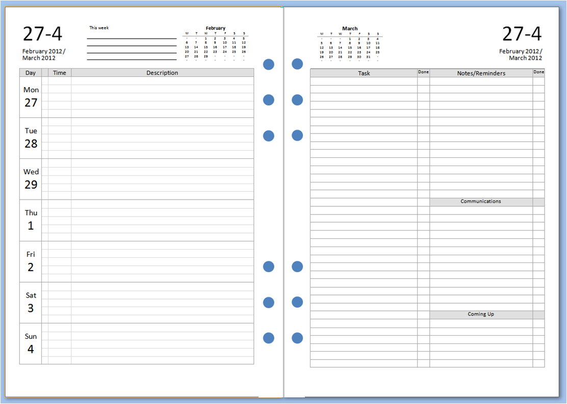 Free A5 Planner Templates