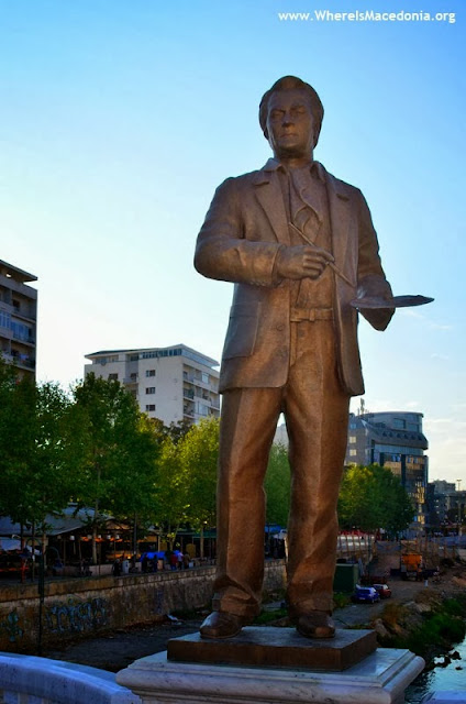 Monument at Art Bridge - Skopje, Macedonia