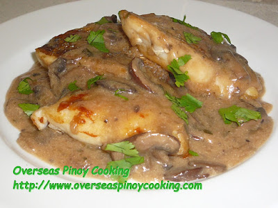 Fried Fish Fillet with Mushroom Sauce Recipe