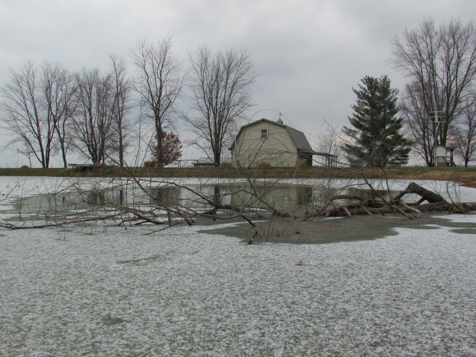 Murray & Candace's Adventures Snow on the pond...