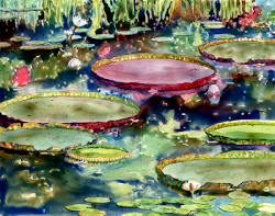 yupo paper watercolor waterlilies painting water giant watry finish demo