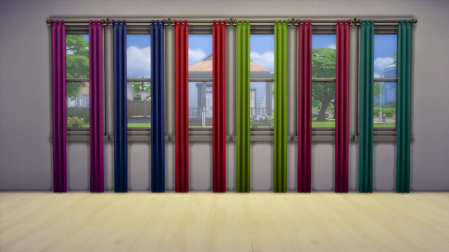 My Sims 4 Blog Curtain Recolors in 6 Bright Plain Colors by Stephen7859