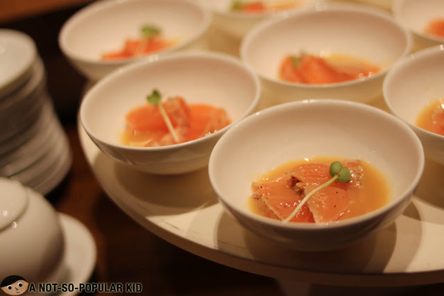 Salmon appetizer dish of Nobu Restaurant