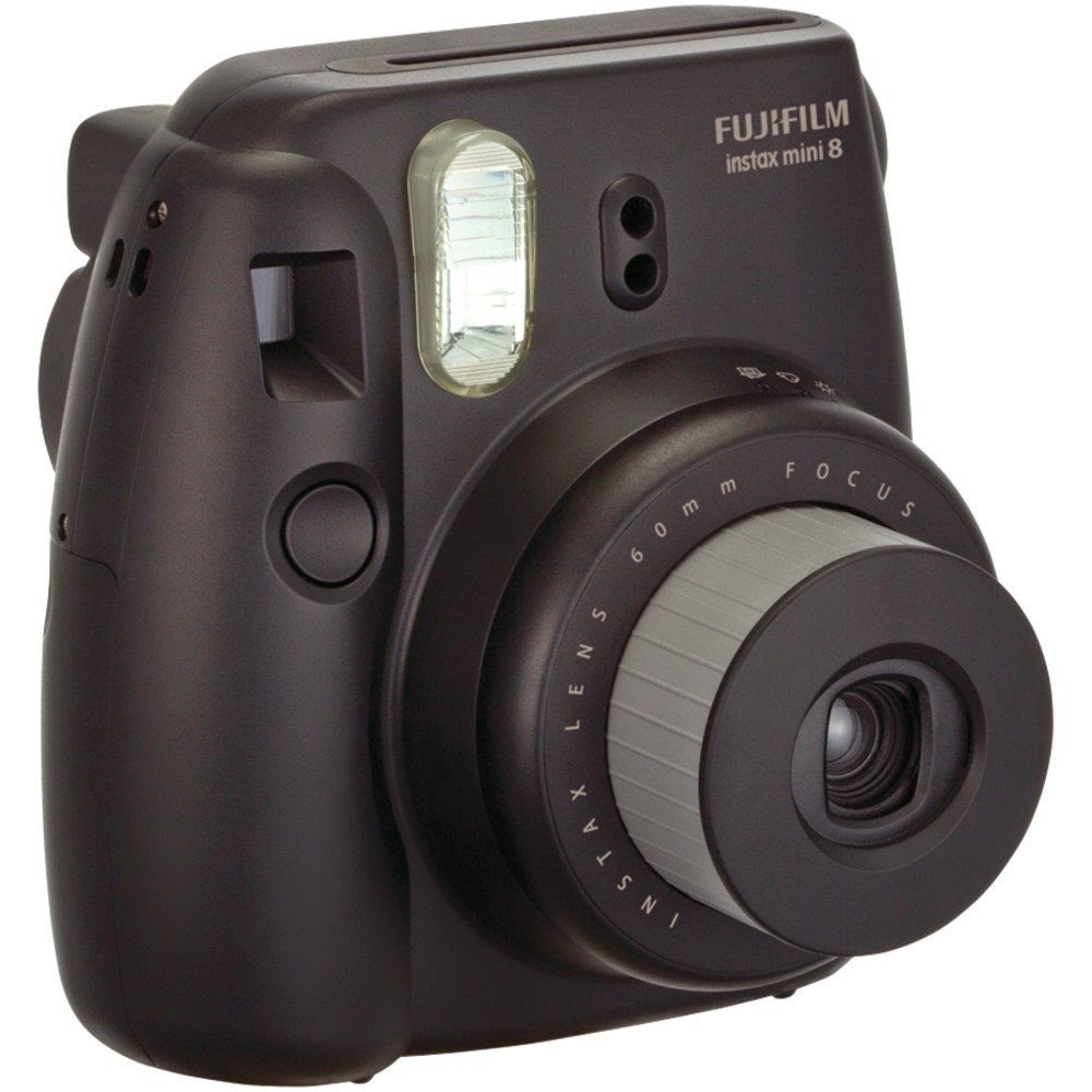 Fujifilm Instax Mini 8 Instant Film Camera, black, review, produces instant credit-card-sized photos