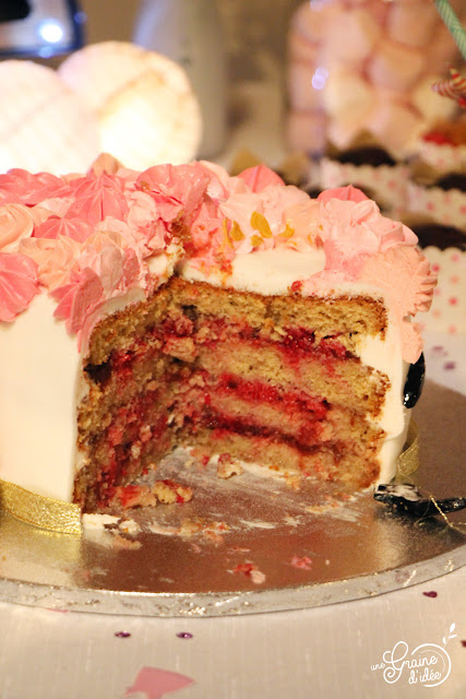 Gâteau Licorne Rose Or Dorée Fille Baby Shower Anniversaire Recette pas à pas étapes par étapes Cake Design Surprise