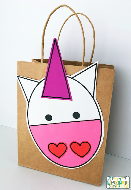 Valentine's Day bags for your classroom Valentine's Day party!  The cactus or the unicorn will be loved by your students!
