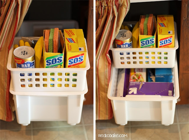 Great under the sink organizing tips! Super simple ideas to do in my own house...love it! #Organizing #Tips #RealCoake