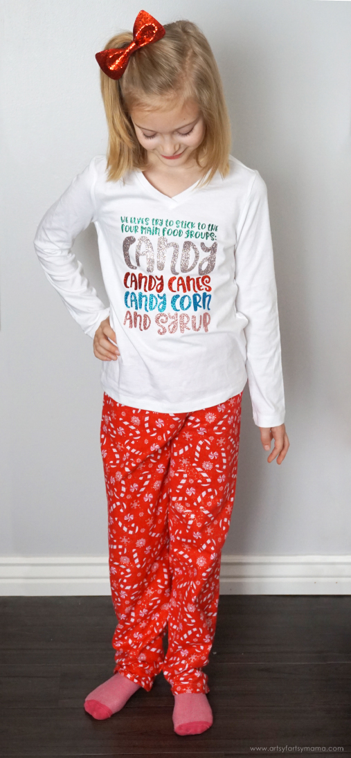 DIY Elf-Inspired Christmas Pajamas with Free Cut File