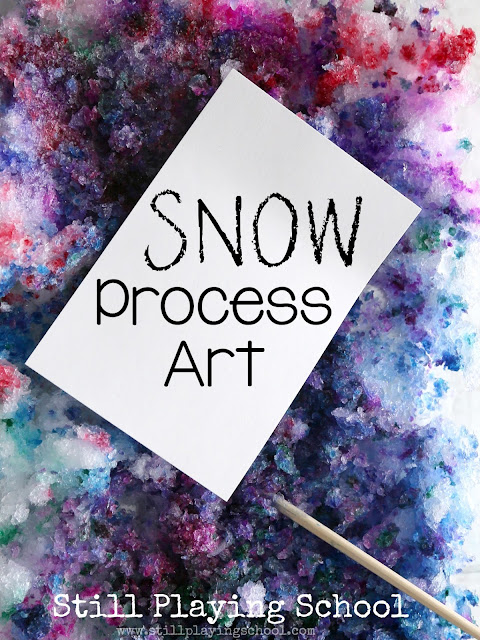 Snow print making is a fun winter process art project for kids!
