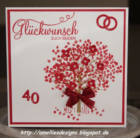 Omellie's Designs: Karte zur Rubinhochzeit