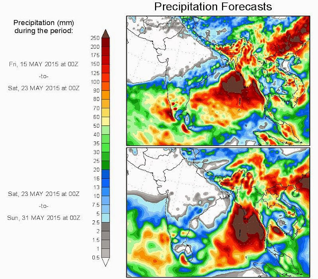 15 days rainfall forecast map south asia