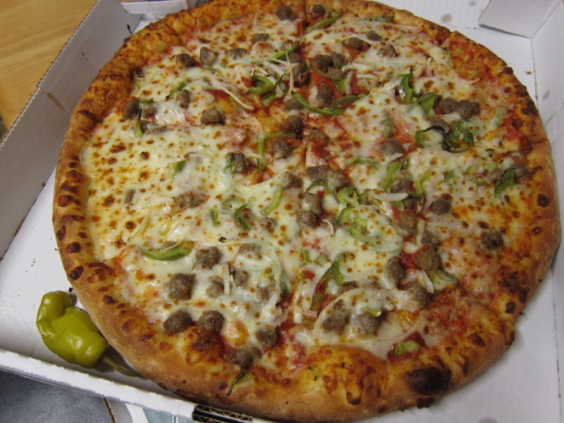 Review Papa John's Sausage, Peppers, and Onions Pizza