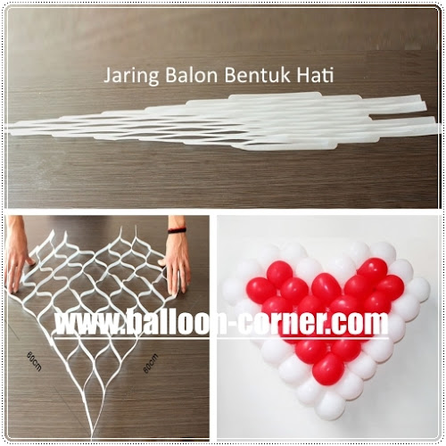 Jaring Balon Bentuk Hati / Love