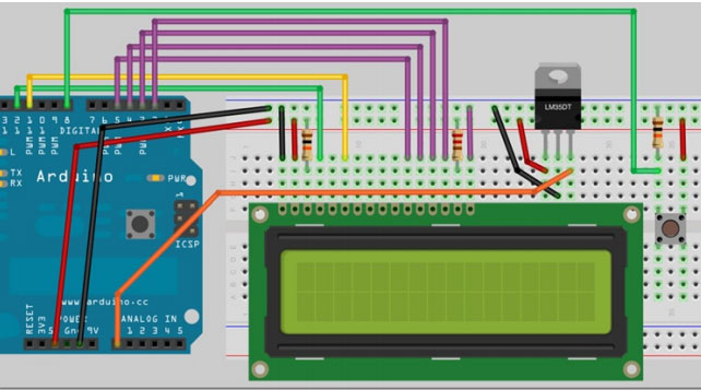23 - LCD Temperature Display - Belajar Arduino