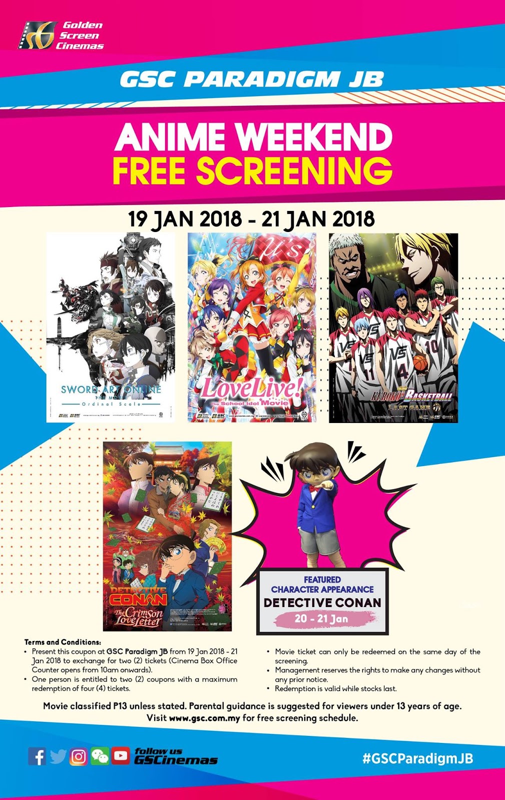 GSC FREE Screening Anime Weekend (Print Coupon Redeem Movie Tickets