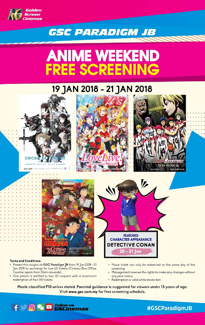 GSC Free Screening Anime Weekend Movie Ticket