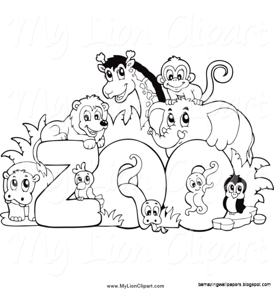  Zoo  Animals Clipart Black  And White  Amazing Wallpapers 