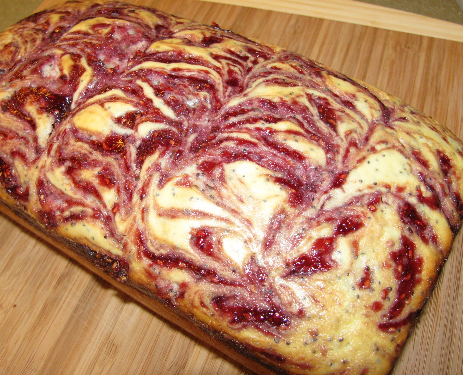 Musings from my Messy Kitchen LemonPoppy Seed Bread with Raspberry Swirl