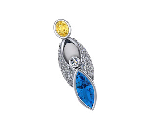 Embossom Topaz Pendent By Woven Gold Embossom Topaz Pendent By Woven Gold