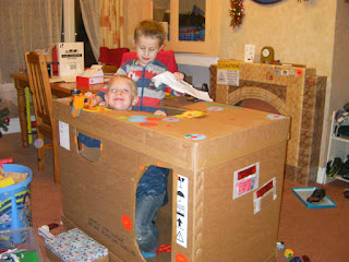 cardboard shipping carton castle