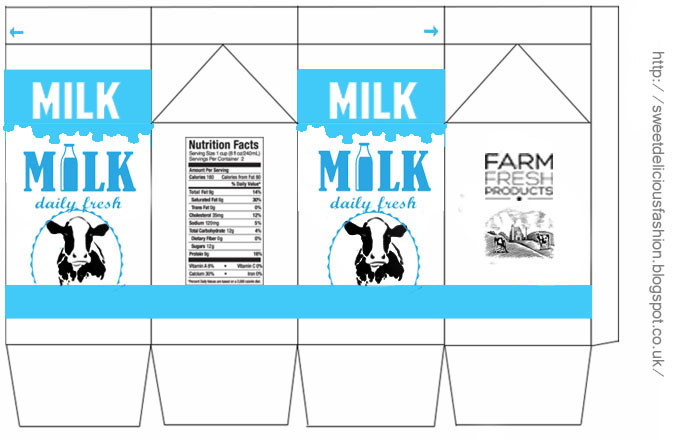 Miniature Milk Carton Template   Miniature Milk Carton Template