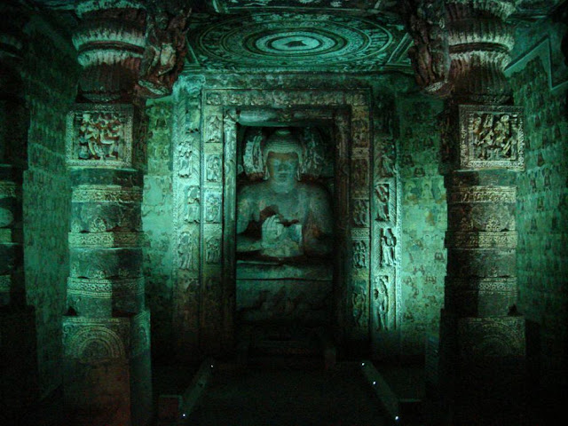 Ajanta cave 2 shrine and antechamber - a thousand Buddhas