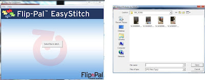 On the left, the start up screen of the software, on the right the folder on the card containing the scans