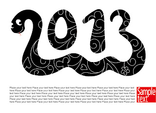 干支のへびで新年の数字を描いた背景 2013 year of snake backgrounds with stylized snake labels and logos イラスト素材1