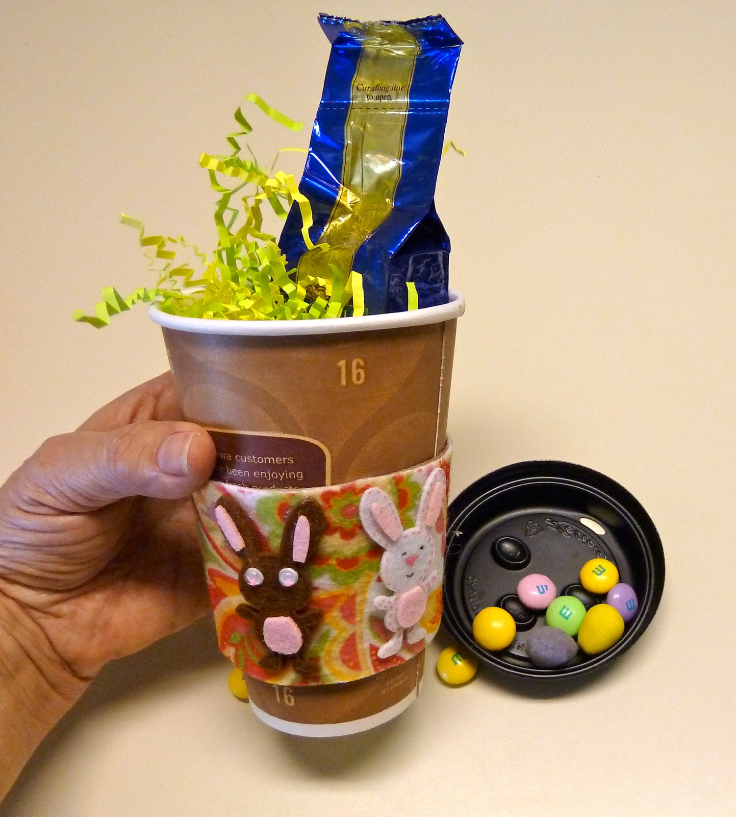 Make it easy crafts Recycled coffee cup and sleeve grownup Easter