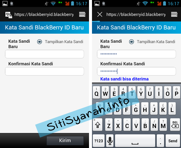 Lupa Password BBM di Android
