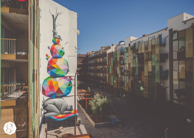 Street Art By Spanish Artist Okuda On The Streets Of Zaragoza, Spain. 1