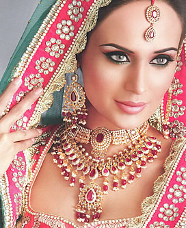 Fashion world latest Fashion: Asian bridal make up jewellery pictures.