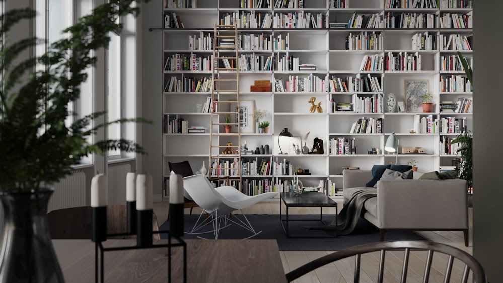 White-bookcase