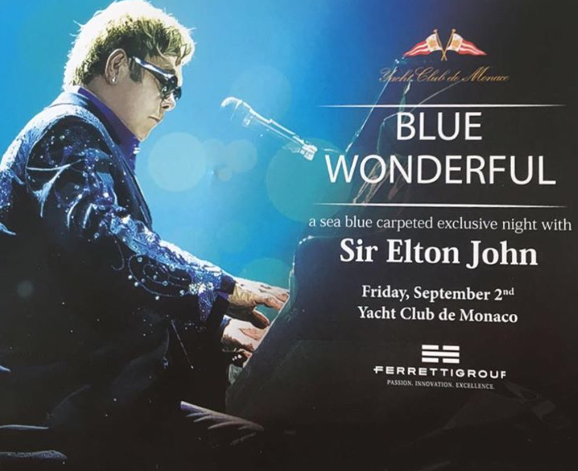 Elton Daily: Elton to Perform Private Concert in Monaco