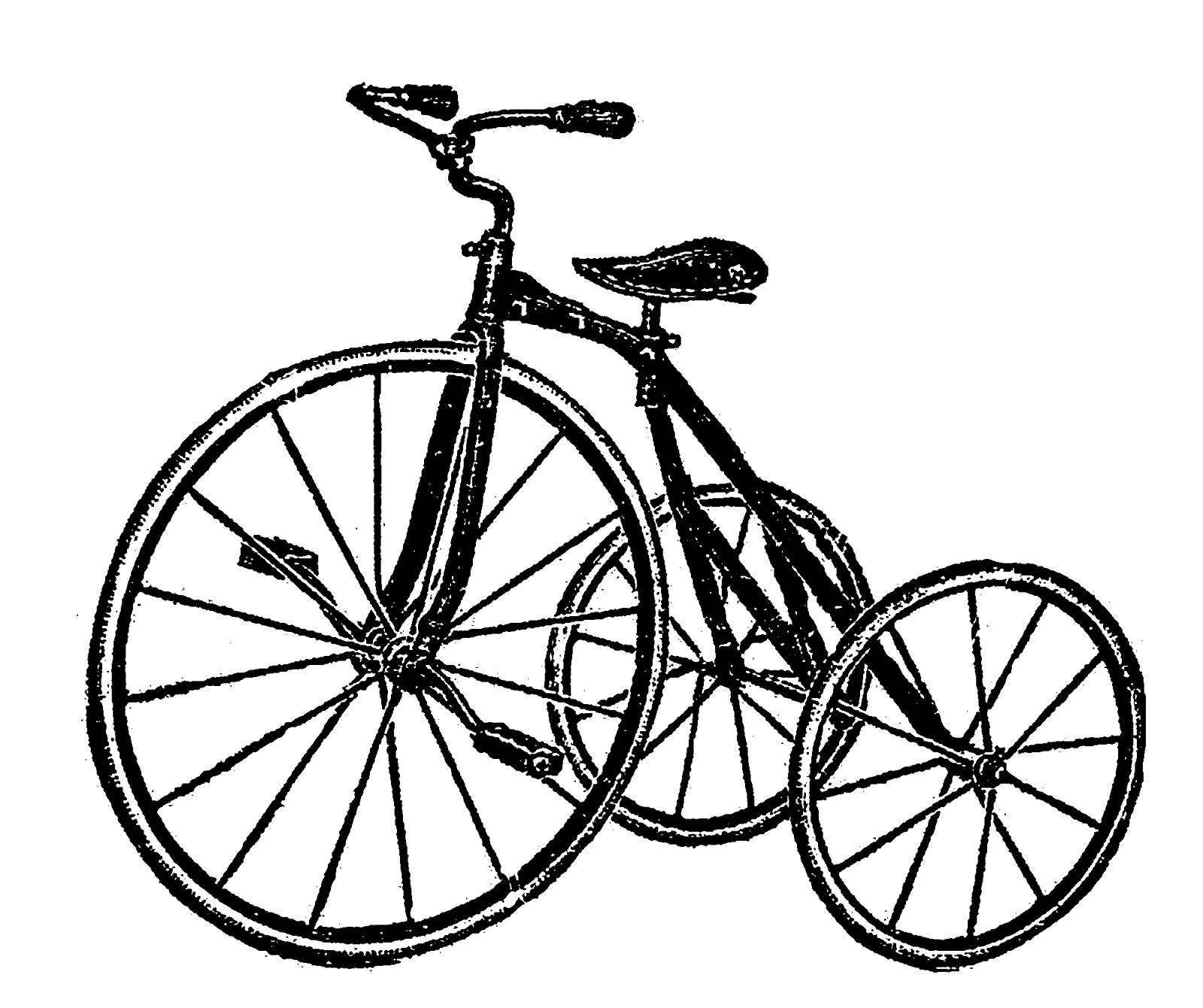 Digital Stamp Design Vintage Free Bike Tricycle Images Artwork