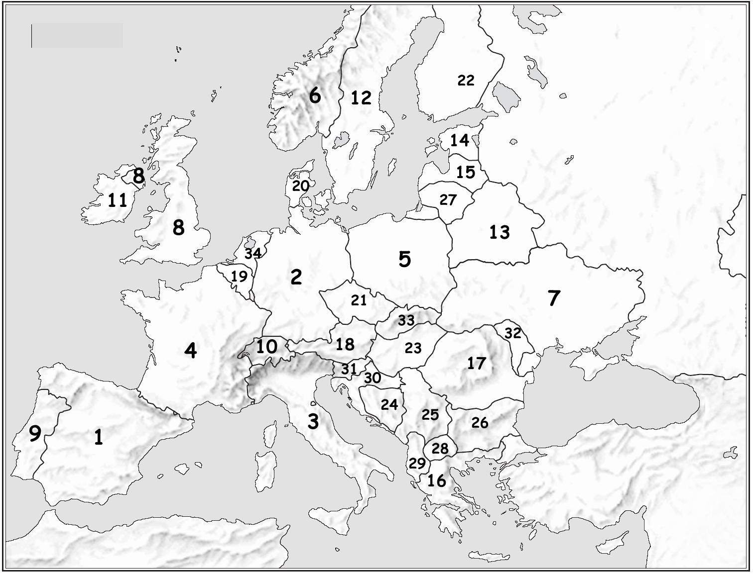 Carta Muta Europa Fisica Da Stampare