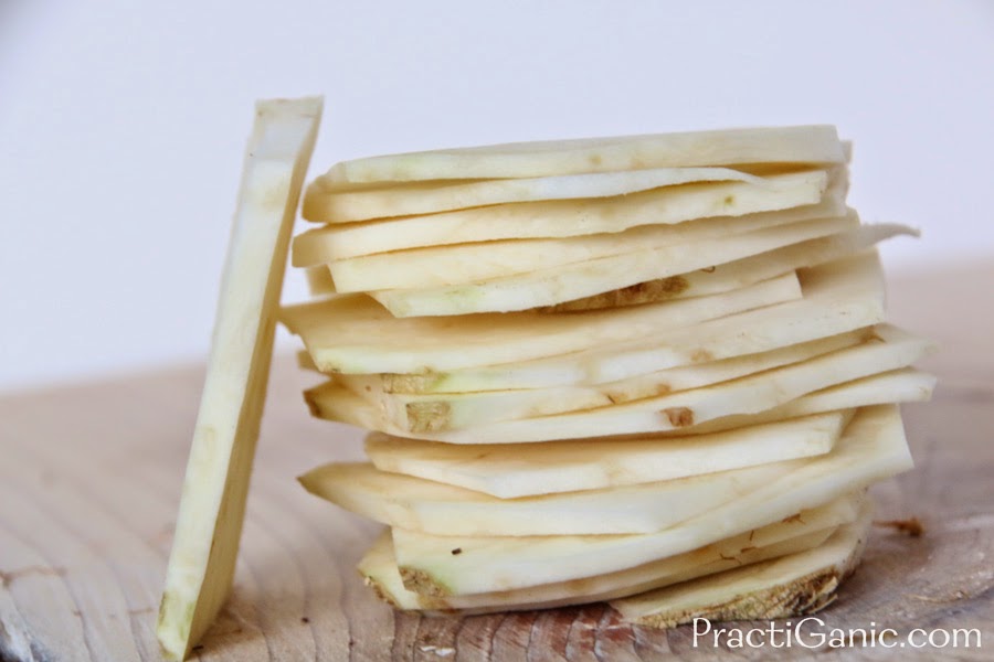 Celeriac Lasagna with Acorn Squash Marinara PractiGanic Vegetarian