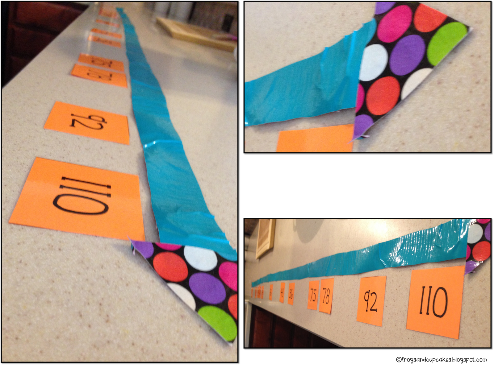 Tales of Frogs and Cupcakes Duct Tape Number Line