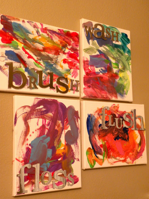 Between U & Me: Kids Bathroom DIY Art on Canvas - {Tutorial}