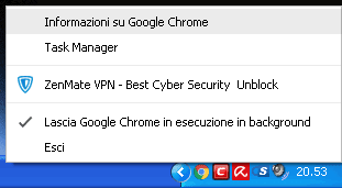 Google Chrome in esecuzione in background