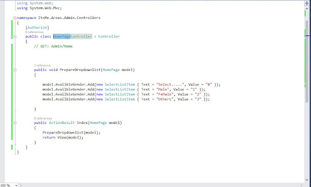 Simple Dropdownlist in Mvc with Using Model and without Model - MVC ...