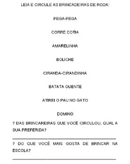 Atividades com listas 1º ano