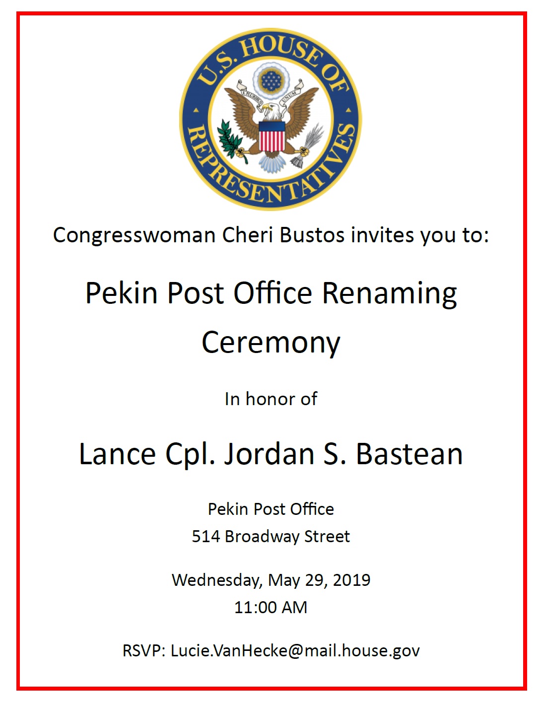Pekin Post Office Renaming Ceremony