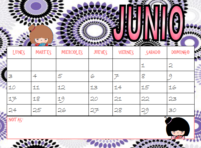 Calendarios julio 2017 para imprimir: ¡Organiza tu mes con Mateslibres!