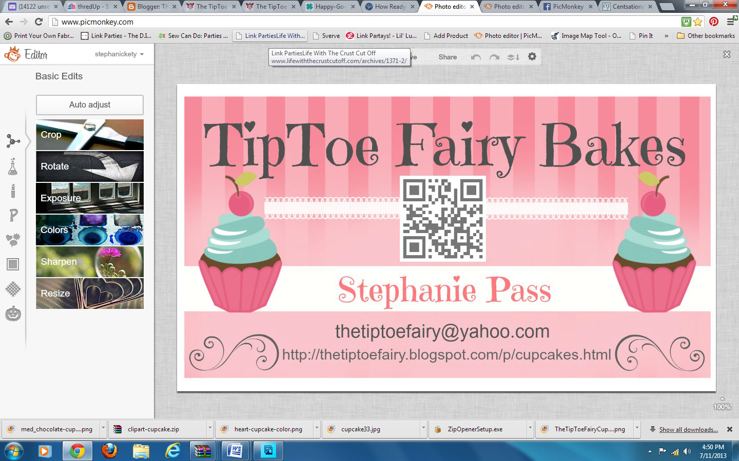 Make Your Own Business Cards & Labels with QR code PicMonkey The TipToe Fairy