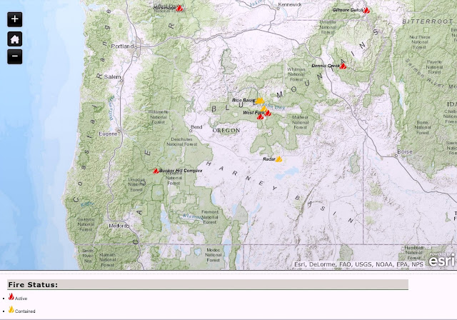 Current Oregon Wildfire Map For July 8 Large Fire Map