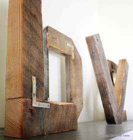 salvaged wood, barnwood, LOVE,  http://bec4-beyondthepicketfence.blogspot.com/2015/12/these-are-few-of-my-favorite-things_30.html