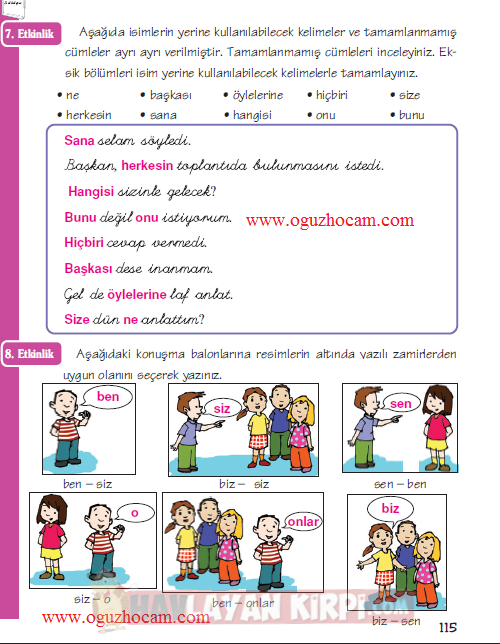 6.SINIF TÜRKÇE EVREN YAYINLARI DERS KİTABI CEVAPLARI SAYFA 115 - Ders