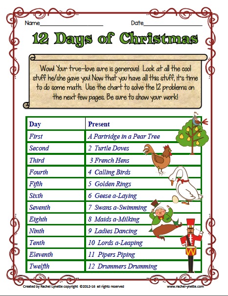 christmas math problems christmas math problems