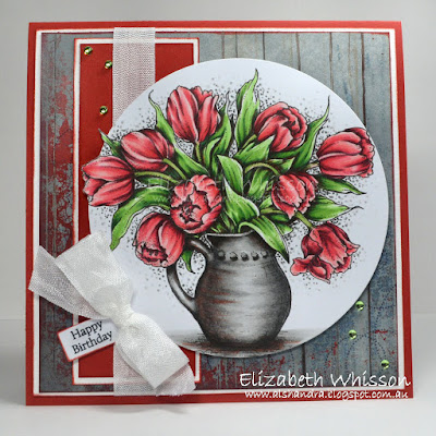 Alshandra, Alshandra's corner, Elizabeth Whisson, handmade card, copics, stamping, power poppy, powerpoppy, tulips in hobnail pitcher Alshandra, Alshandra's corner, Elizabeth Whisson, handmade card, copics, stamping, power poppy, powerpoppy, tulips in hobnail pitcher